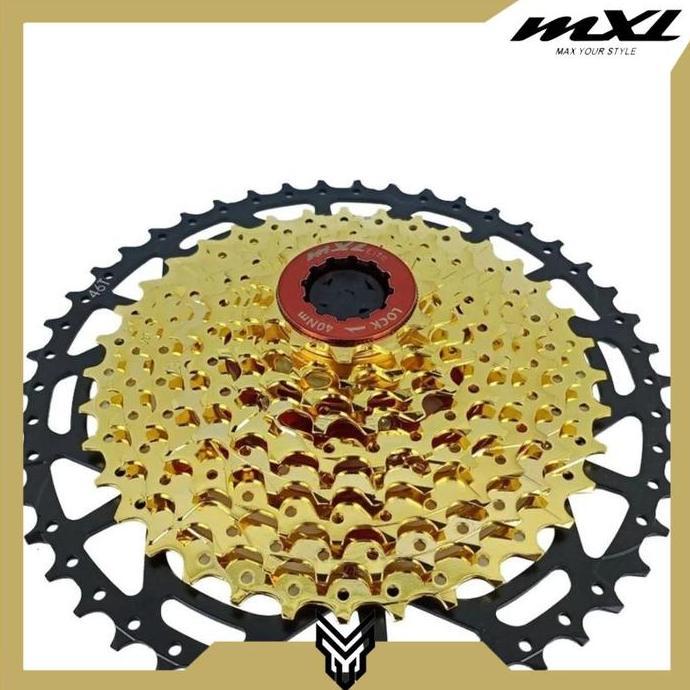 Cassette Mxl Gold Ultralight 10 Speed 11-46T Sprocket Cassette Gear Sepeda