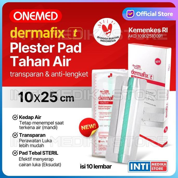 ONEMED - Plester Luka Besar DERMAFIX T 10 x 25cm Isi 10pcs | Plester Transparan Anti Air P3K