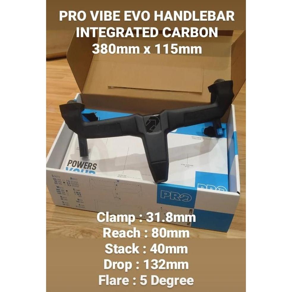 Handlebar Drop Bar Pro Vibe Evo Integrated Carbon 31.8Mm