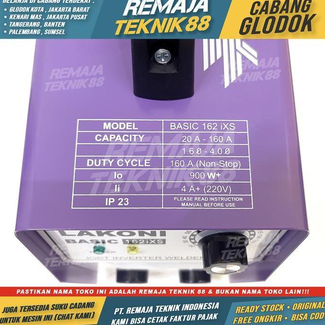MESIN LAS TRAFO/ LAKONI BASIC 162 IX / TRAVOLAS LISTRIK INVERTER 162IX