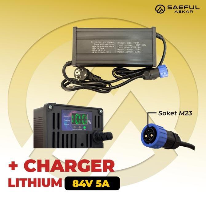 Phylion Charger Baterai Lithium 72V Soket M23 10A 5A