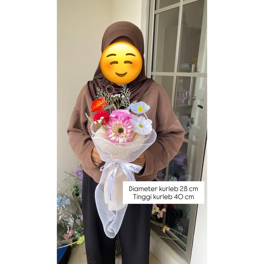 Free Ongkir Korea Round Bouquet / Buket Bunga Artificial / Round Buket Artificial