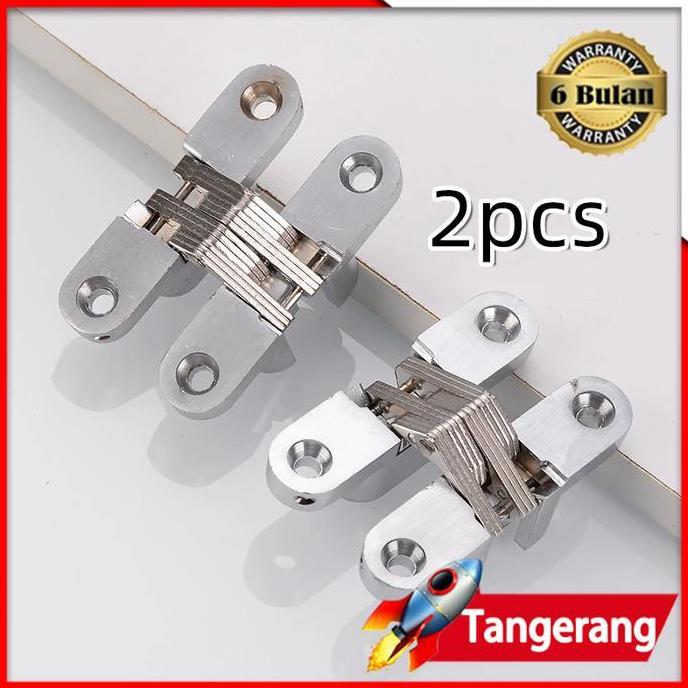 CHONELIO 2pcs Engsel Pintu Tanam / Engsel Pintu Tersembunyi / Engsel Tanam / Engsel Lipat Tanam