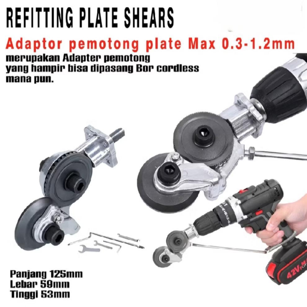 Mollar Adaptor Bor Gunting Potong Plat Besi Seng - Adaptor Pemotong Seng (Tidak Termasuk Bor)