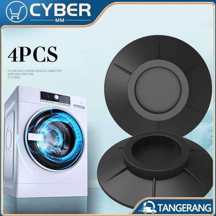 DEFAECO 4 Pcs Bantalan Kaki Mesin Cuci Anti Getar Alas Kaki Mesin Cuci Karet