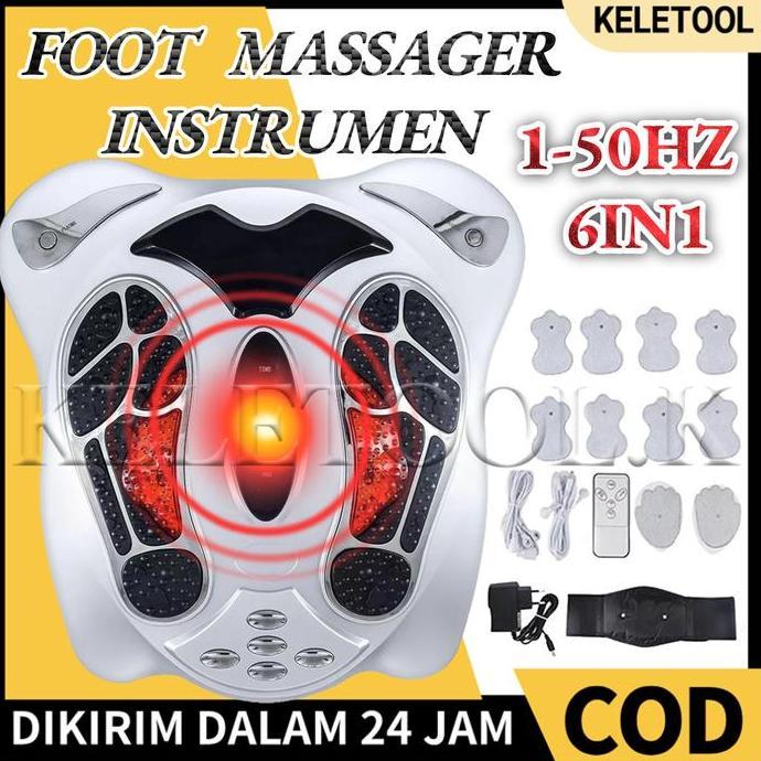 ATHHINE Alat Terapi badan dan Kaki Strum Pijat Kaki Listrik Pijat Refleksi Getaran Berpemanas Dipana