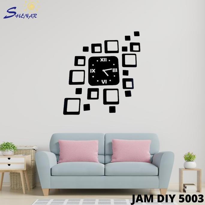 ESPRIZO SHENAR, JAM DINDING DIY KECIL ANGKA HURUF MOTIF 3D STIKER / JAM KECIL TEMPEL TEMBOK