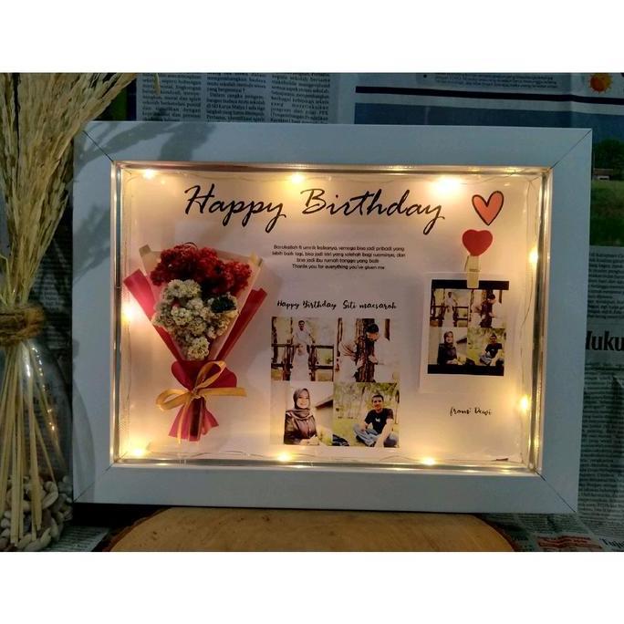 Dried flower in frame 20x28cm kado wedding kado nikahan custom kado pernikahan kado wisuda pacar kad