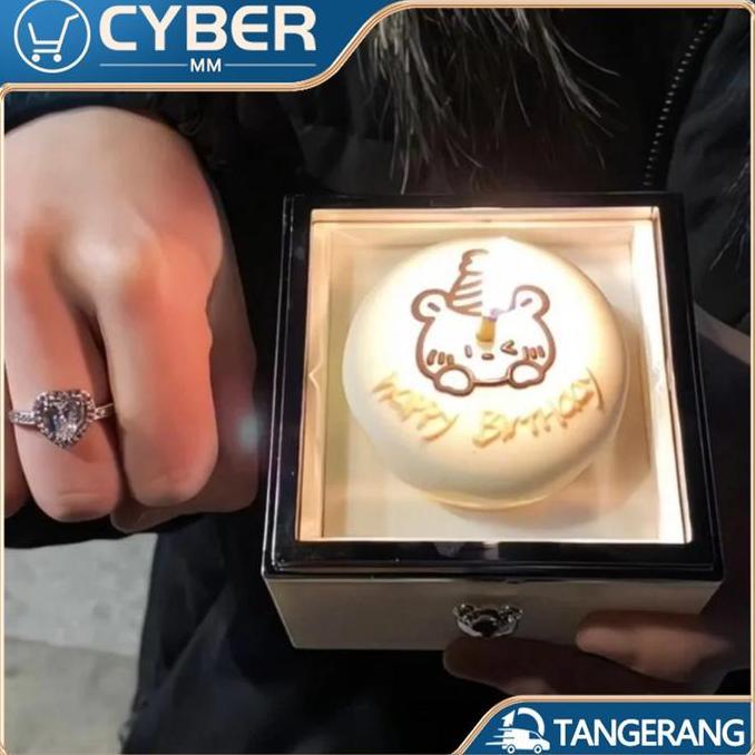 CHONELIO Kotak Cincin Beruang Ring Box Bahan Plastik Kotak Perhiasan Cincin Kalung Beruang Untuk Lam