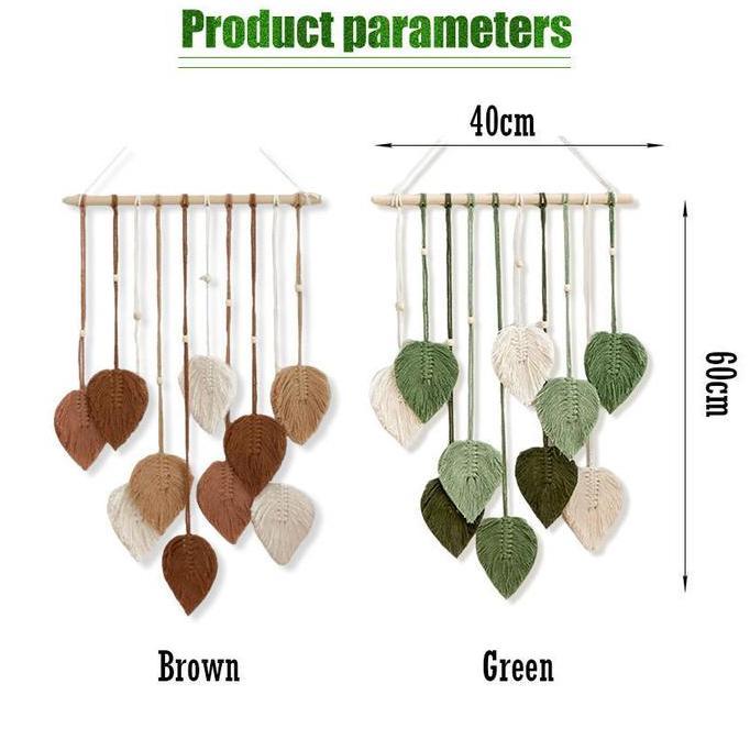 ESPRIZO MACRAME DAUN AESTHETIC GANTUNG-Dekorasi Dinding Macrame Daun Aesthetic Hiasan Kamar Tidur Wa