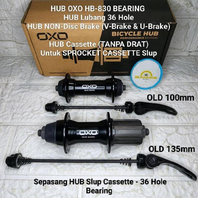 Hub Freehub Slup 36H OXO HB830 Pengganti HB829 Sprocket CASSETTE 7 8 9 10 Speed BEARING V-Brake dan 