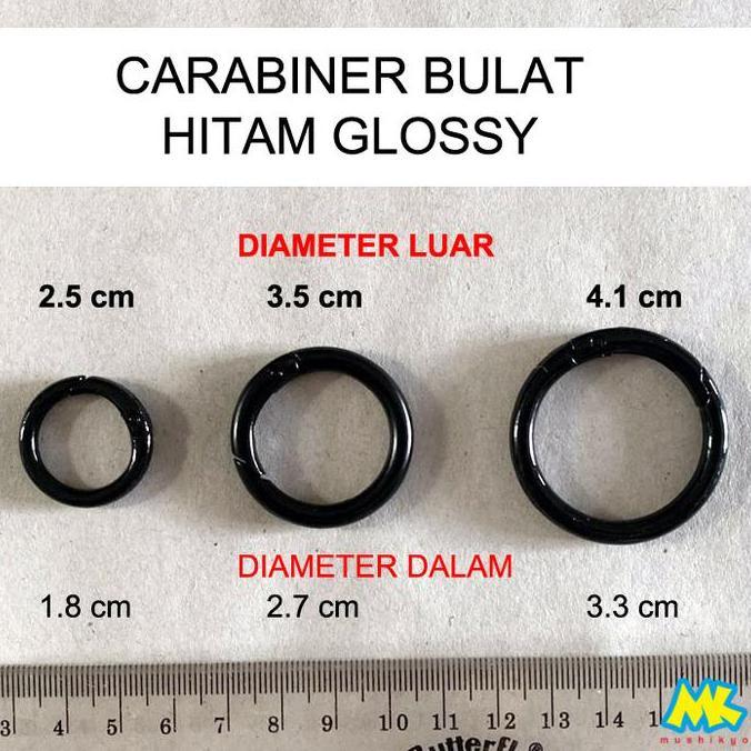 Carabiner Bulat Warna Hitam