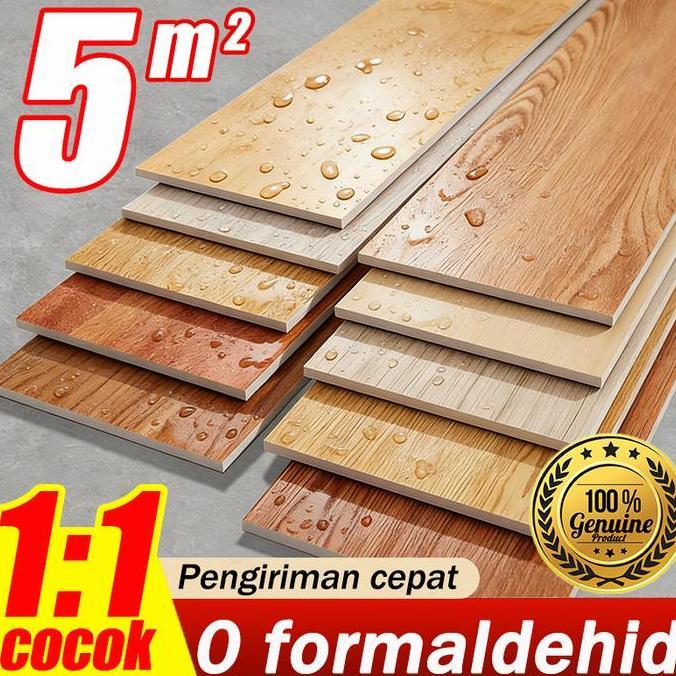 JODHOZ Lantai Vinyl Sticker 91.5cmX15.2cmX3mm 1 Box (36 Pcs) PVC Perekat Premium Flooring Lantai Kay