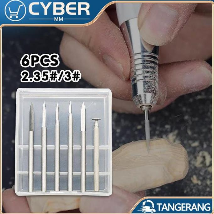 CHONELIO 6PCS Mata Bor Ukir Kayu 2,35MM 3MM Untuk Alat Putar Mata Bor Kayu Kecil Kualitas Tinggi Mat