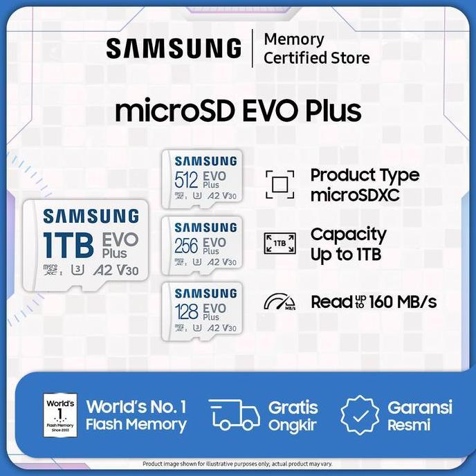 Samsung microSD EVO Plus UHS-I - microSDXC - 64GB / 128GB / 256GB / 512GB / 1TB