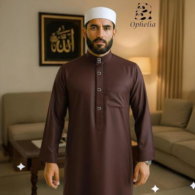 Wekup @Tokophelia.Jubah Gamis Muslim Pria Kancing Snap Jumbo Toyobo Premium Adem Lengan Panjang Polo