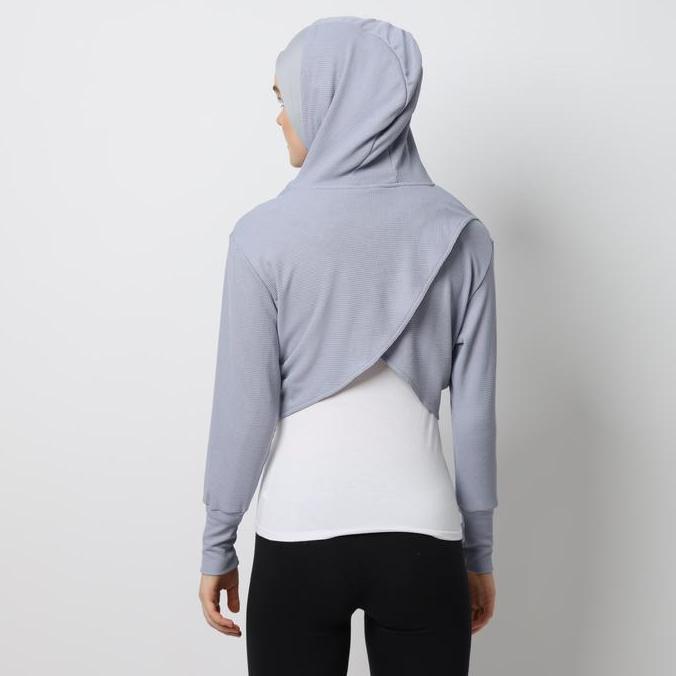 Lansungkirim- Hia Everywear Seema Crop Top - Vest Atasan Hoodie Rompi  Panjang Wanita Outer  Casual 