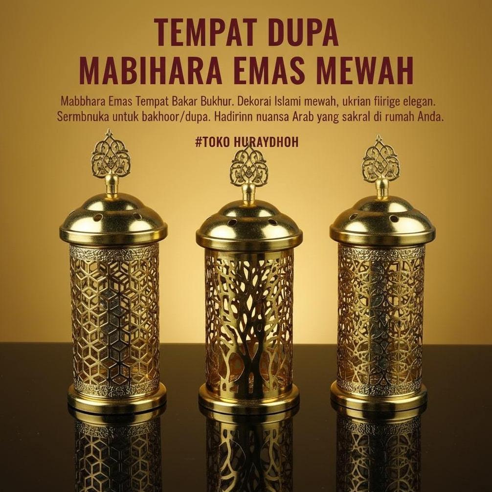 Tempat Bakar Dupa Mabkharah Bukhur Logam Emas Arab Mabkharah Pembakar Dupa Diskon