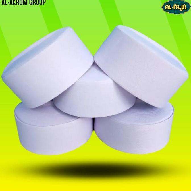 Wekup Peci Songkok Kopiah Haji Putih Polos / Peci Assagofah Putih Polos