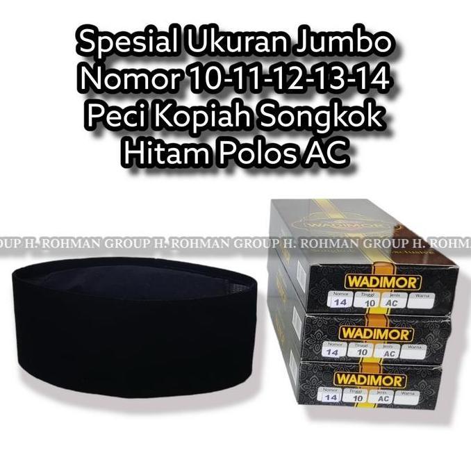 Wekup Peci Wadimor Ukuran Besar Songkok Jumbo Xxl Ukuran Nomor 11 12 13 14 Kopiah Dewasa Bigsize Tin