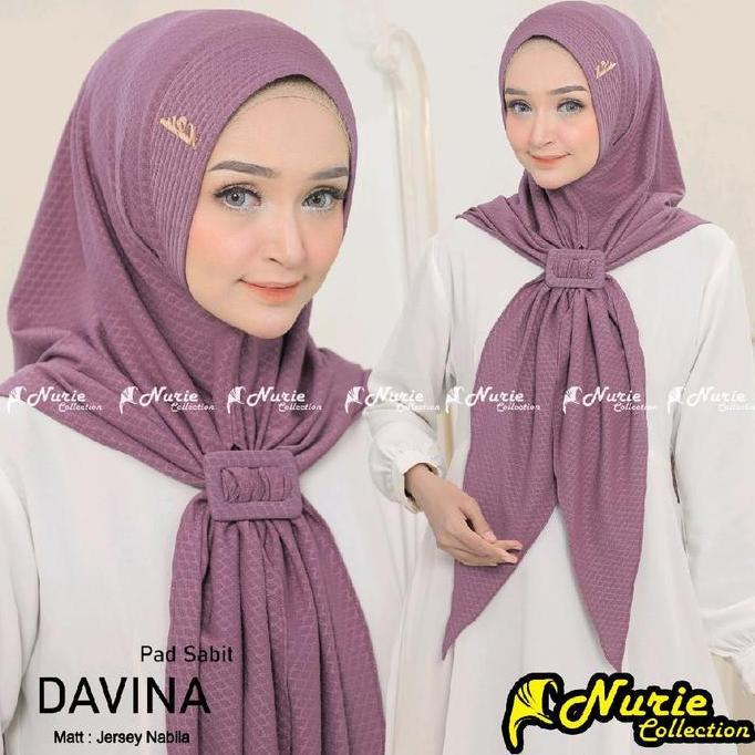 Chiusura- {Nurie Collection}Davina Hijab Instan Jersey Nabila Pet Sabit*Free Gesper*. Muslim Kerudun