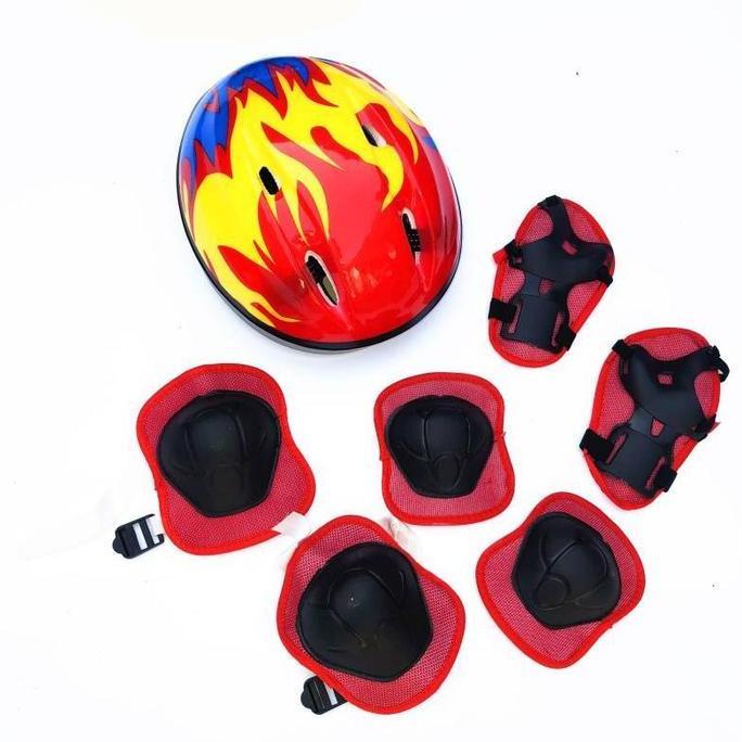 TERLARIS DEKER ANAK DEKER SEPEDA ANAK HELM SEPEDA ANAK SET PELINDUNG LUTUT HELM DAN PELINDUNG LUTUT 