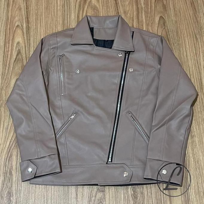 Lansungkirim- Delaris Jaket Kulit Wanita Korea Cute Pink Putih Mocca Cokelat Hitam Merah Panjang Sem