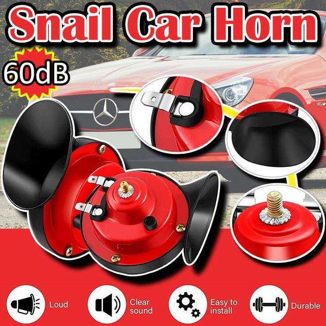Klakson Mobil Keong Isi 2 Pcs - Klakson Keong - Kelakson - Bel Mobil - Car Horn - Klakson Truk - Kla