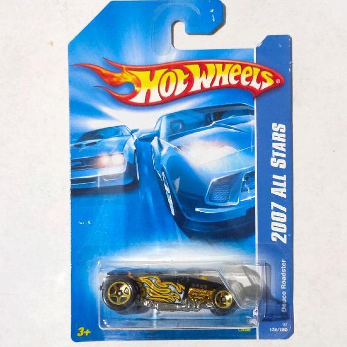Hotwheels Hot Wheels Deuce Roadster hitam tampo flame 2007 All Stars base besi