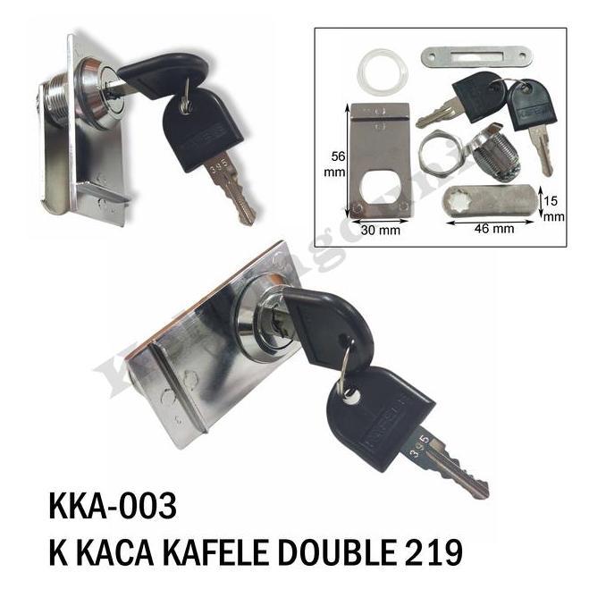 Kunci Kaca KAFELE DOUBLE DOBEL Pintu Lemari Cabinet Kabinet Kayu Besi