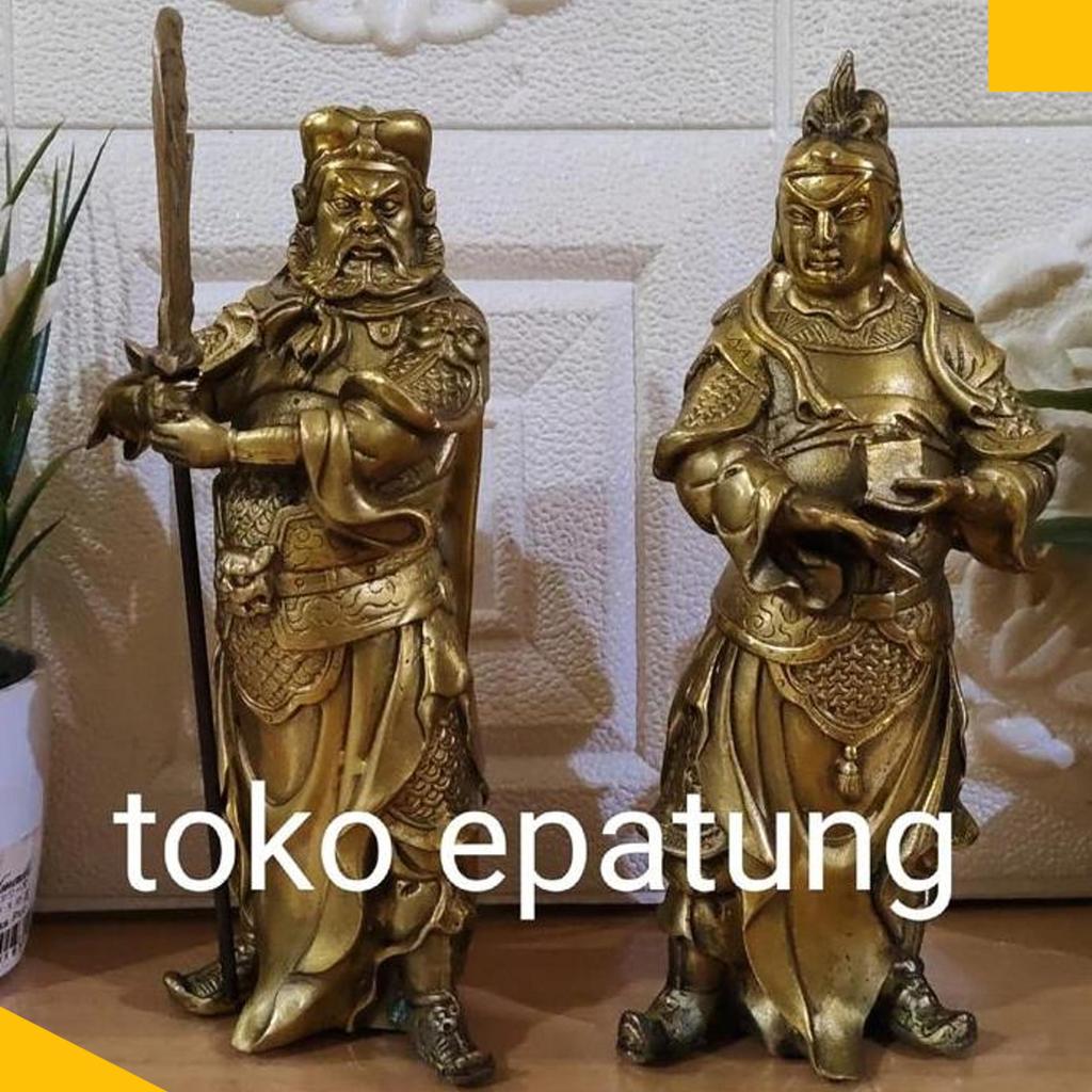Patung Dewa Pengawal Kwan Kong / Kwan Kung / Kwan Te - Kuningan - 8 In
