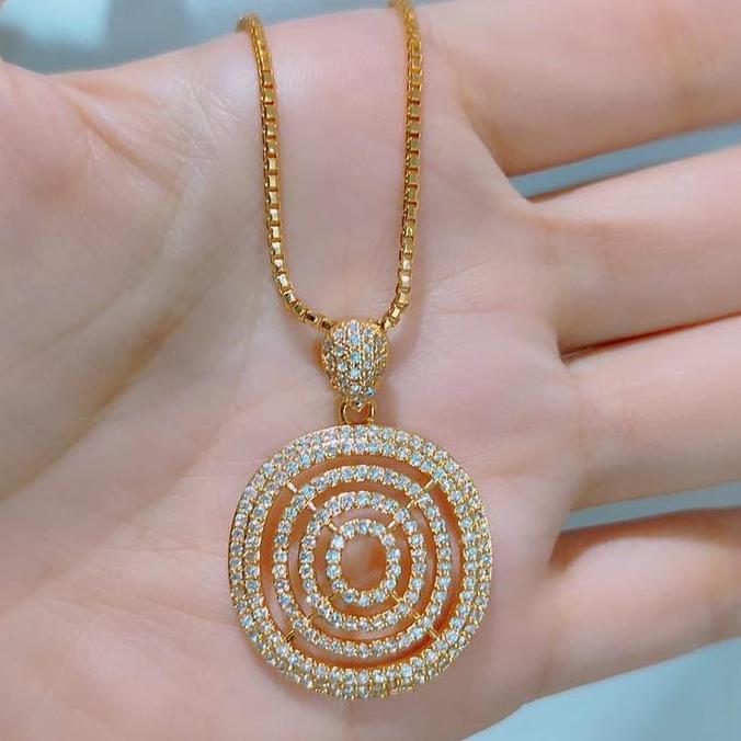 Sparkling- Kalung Italy Kaca Kecil 60Cm Anti Karat Model Baru-Best Jewelry