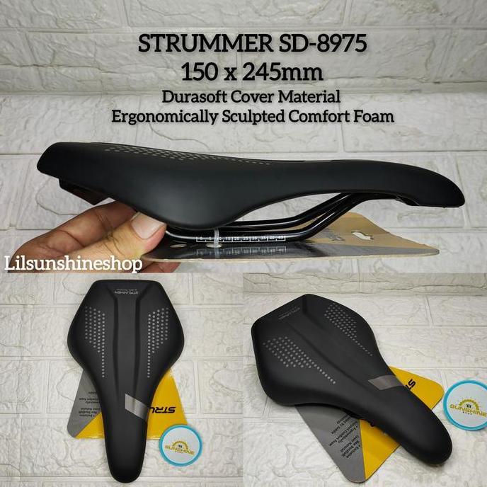 Sadel Sepeda Lipat BMX Minivelo STRUMMER SD 8975 Flat Saddle Empuk