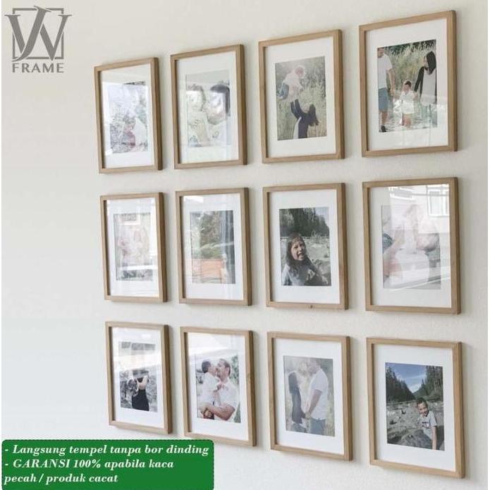 Kolase Foto Dinding Pigura Kayu 1 SET 12 PCS