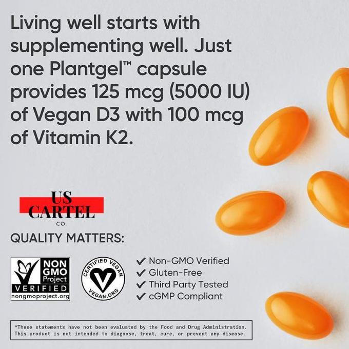 Healthy- Vitamin D3 + K2 Sr With Coconut Mct Oil Plants Base