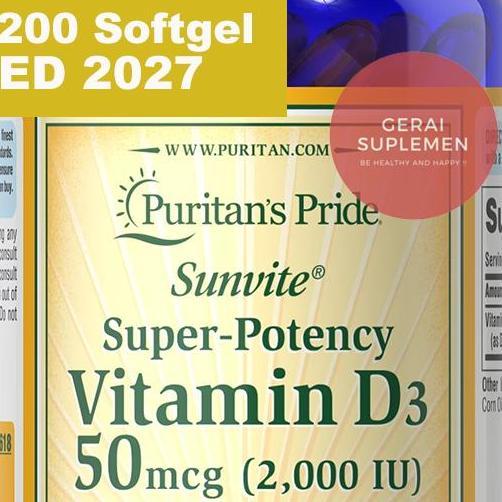 Healthy- Vitamin D3 2000 Iu 200 Softgel Puritans Pride Vit D3