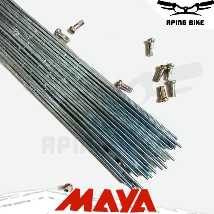 Jari Jari Maya Sepeda 26+/700 14G x 282mm Chrome Ruji Spokes Sepeda