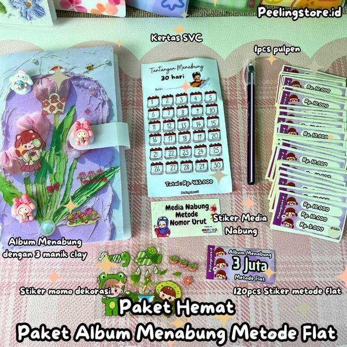 PAKET ALBUM MENABUNG METODE FLAT 120 SLOT DENGAN GOALS 1 JUTA, 2 JUTA DAN 3 JUTA