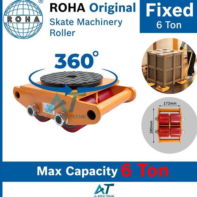 TERLARIS ROHA HEAVY DUTY ROLLER DOLLY SKATE 6 TON ROLLER MACHINERY SKATE FIXED