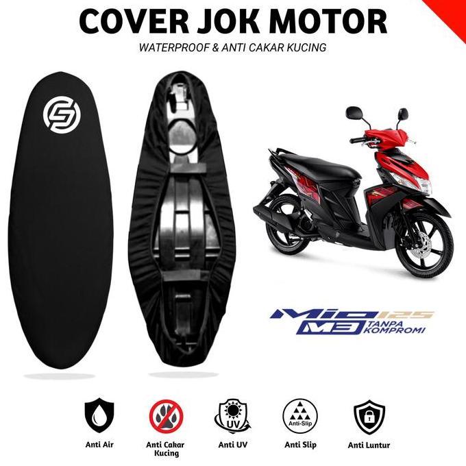 Sarung Jok Motor Mio M3 125 Cover Jok Motorcycle Waterproof & Anti Cakar Kucing Kualitas Premium