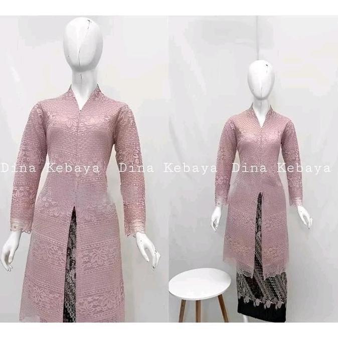 Promo / Atasan Kebaya Tunik Brukat Kurung Busui Modern Kebaya Tunik Brokat Kancing Depan Atasan Keba