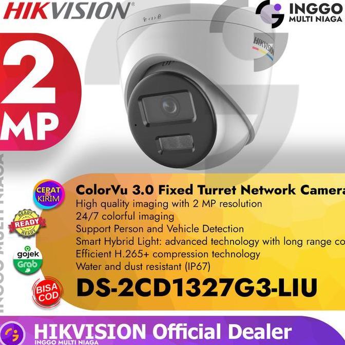 HIKVISION KAMERA IP COLORVU DS-2CD1327G3-LIU COLORVU 3.0 IP CAMERA IPCAM 2MP 24JAM