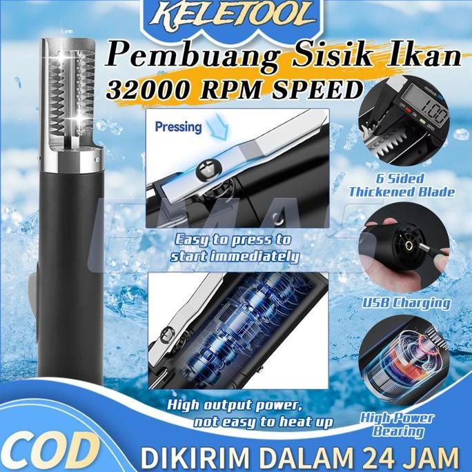 MORIFOYU Mesin Pisau Sisik Ikan  Alat Pembersih Sisik Ikan Elektrik  Fish Scale Remover Mesin Pember