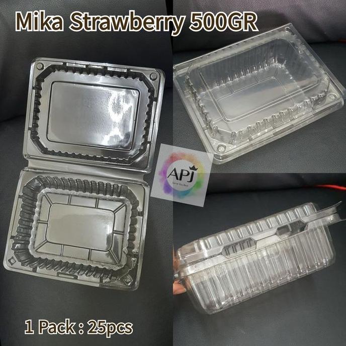 Xfood- Isi 25Pcs Mika Strawberry / Mika Buah / Mika Kotak Buah / Mika Tomat