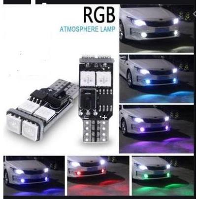 Lampu LED Senja T10 5050 6 Mata RGB 7 Warna 14 Mode Standby Strobo