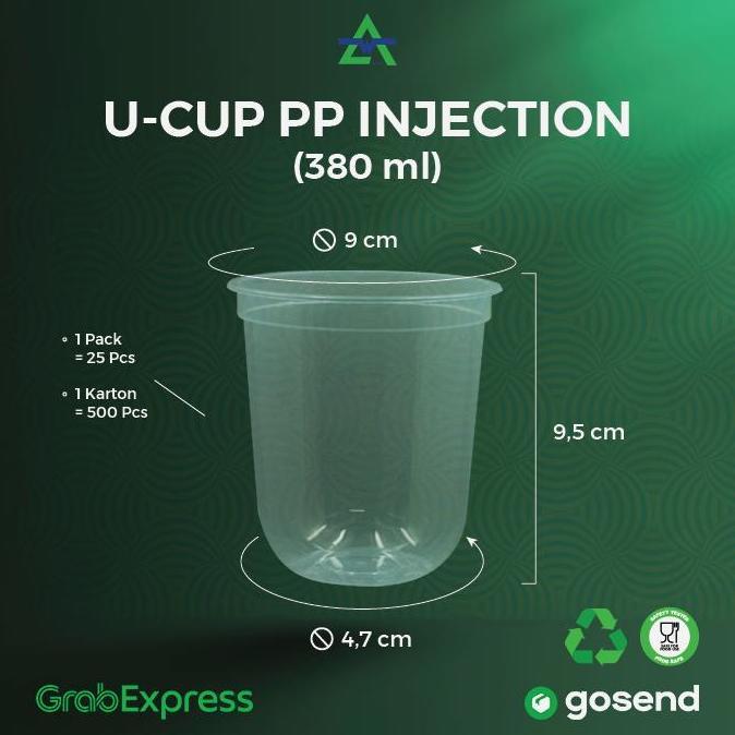500PCS - CUP INJECTION 12Oz / Cup Injection 12Oz/ Gelas 380ml - WINGOH LA