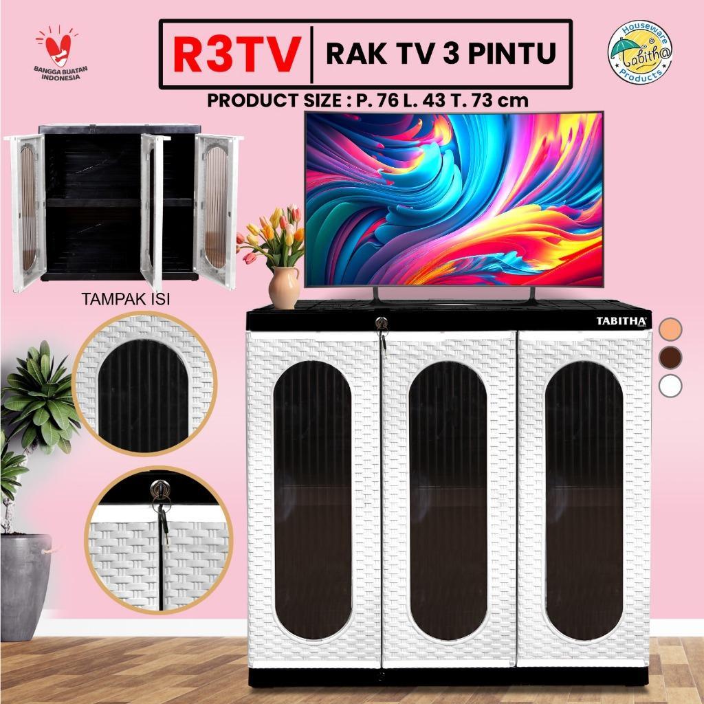 Rak Tv  Meja Tv Minimalis Modern Lemari Plastik Serbaguna Rak Multifungsi Tabitha R3Tv