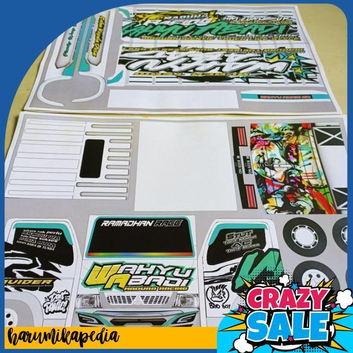 Lembaran Pola Stiker Miniatur Truk Oleng Ukuran 48Cm