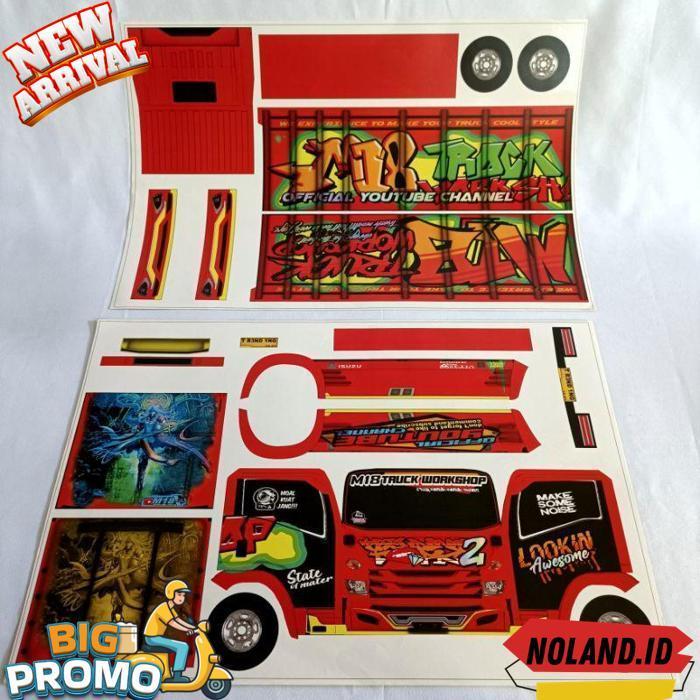 Pola Stiker Miniatur Truk Oleng Isuzu Giga Trending Topic 02 (45 Cm)