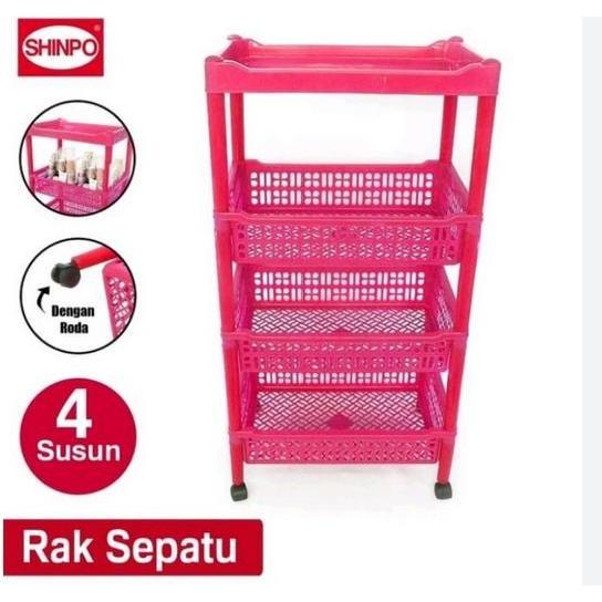 Promo Rak Salon Susun 4 Roda Shinpo 819 C4 Megalo / Tempat Surat Keranjang Penyimpanan Barang Serbag